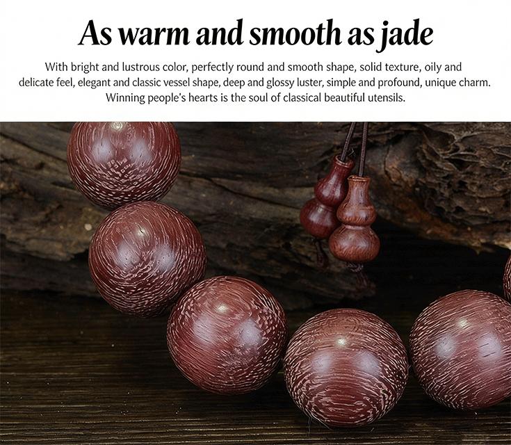 Laurier Perilla Log Beaded Bracelet, Oriental Mystic Power Wenwan