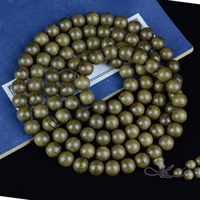 Sichuan Golden Phoebe Bracelet, Ebony 108-bead Dark Wood Buddhist Bead Bracelet, Unisex Couple Style Wooden Curio Jewelry