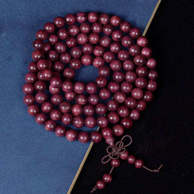 Fangyuan Purpleheart Wood Bead Bracelet (Brazilian Origin) | Redwood Cultural Wrist Mala